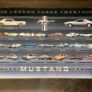 Vintage Print 48” x 27” - Ford Mustang: A Legend Turns Twenty (1964-1984)